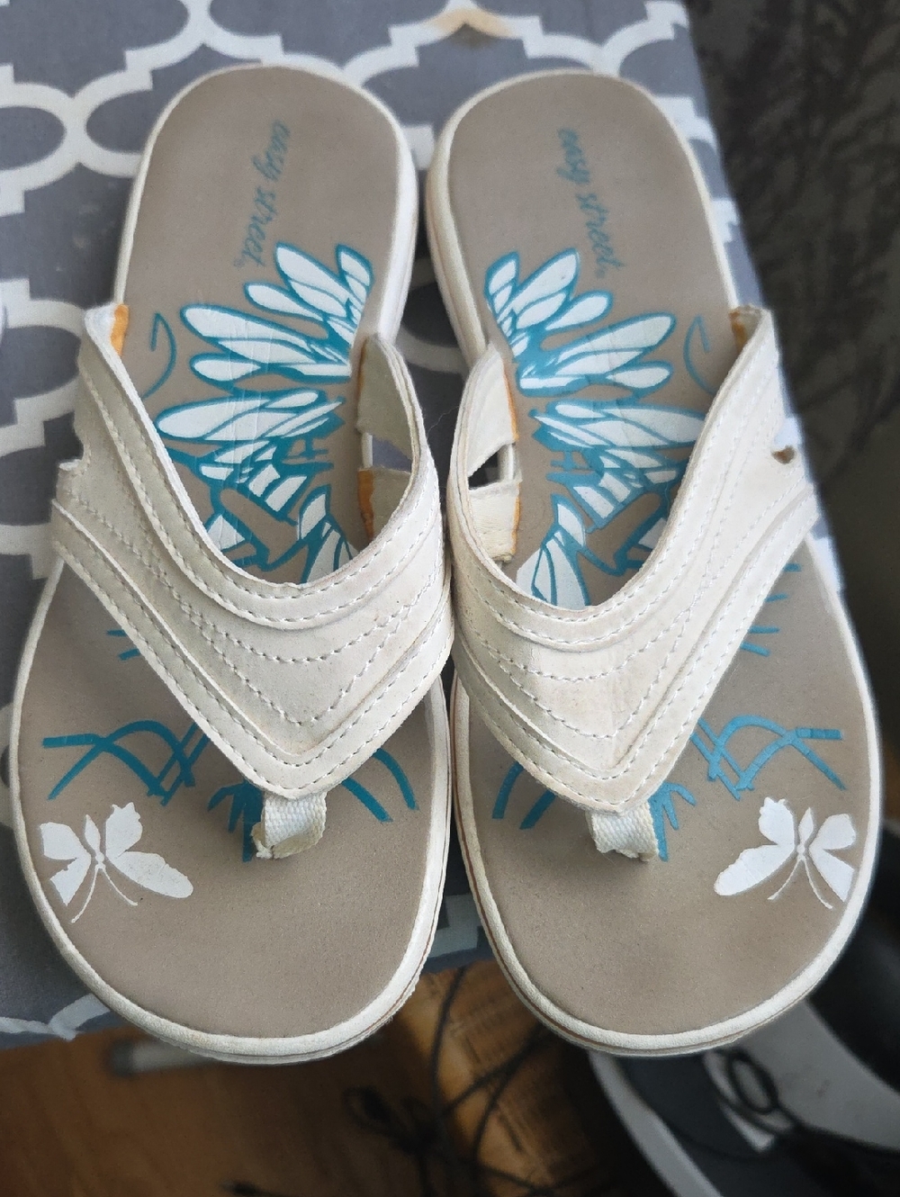 Easy street white sandals size 7.5